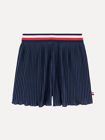 Lány Tommy Hilfiger Little Pleated Skort Rövid Szoknya Sötétkék | HU 1861JPQ